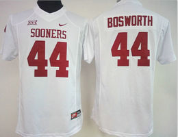 Women's Oklahoma Sooners #44 Brian Bosworth White Authentic Stitched NCAA Jerseys