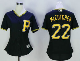 Women's Pittsburgh Pirates #22 Andrew McCutchen Black New Majestic Authentic Stitched MLB Jersey