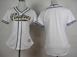Women's San Diego Padres Blank White Authentic Stitched MLB jersey