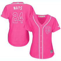 Women's San Francisco Giants #24 Willie Mays Pink Authentic stitched MLB jersey
