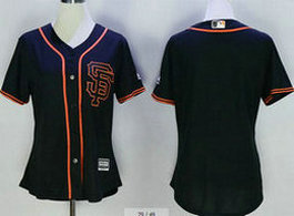 Women's San Francisco Giants Blank Black New Majestic Authentic Stitched MLB Jersey