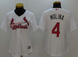 Women's St.Louis Cardinals #1 Yadier Molina White Mother's day New Majestic Authentic Stitched MLB Jersey