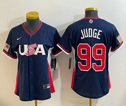 Women's Team USA #99 Aaron Judge Navy 2026 World Baseball Classic Stadium Jersey