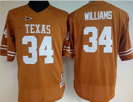 Women's Texas Longhorns #34 Ricky Williams Orange Authentic Stitched College Football Jersey