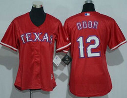 Women's Texas Rangers #12 Rougned Odor Red New Majestic Authentic Stitched MLB jersey