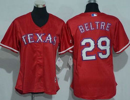 Women's Texas Rangers #29 Adrian Beltre Red New Majestic Authentic Stitched MLB jersey