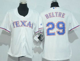 Women's Texas Rangers #29 Adrian Beltre White New Majestic Authentic Stitched MLB jersey