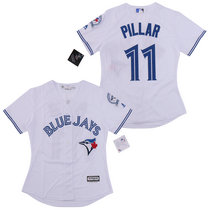 Women's Toronto Blue Jays #11 Kevin Pillar White Majestic Authentic Stitched MLB Jersey