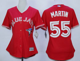 Women's Toronto Blue Jays #55 Russell Martin Red Authentic Stitched MLB Jersey