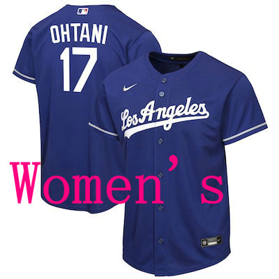 Women'sNike Los Angeles Dodgers #17 Shohei Ohtani Blue Los Angeles Front MLB Jersey