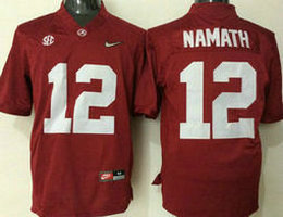 Youth Alabama Crimson Tide #12 Joe Namath Red Authentic Stitched NCAA Jersey