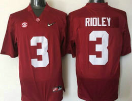 Youth Alabama Crimson Tide #3 Calvin Ridley Red Authentic Stitched NCAA Jerseys
