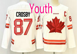 Youth Canada #87 Sidney Crosby White Olympics Hockey Stitched Jersey
