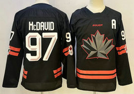 Youth Canada #97 Connor McDavid Black Olympics Hockey Stitched Jersey
