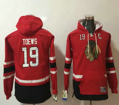 Youth Chicago Blackhawks #19 Jonathan Toews All Stitched Hooded Sweatshirt
