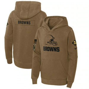 Youth Cleveland Browns 2023 Camo Salute To Service Pullove Hoodie