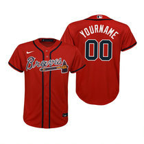 Youth Custom Nike Atlanta Braves Any Name Red Game Authentic Stitched MLB Jersey
