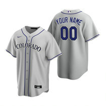 Youth Custom Nike Colorado Rockies Gray Game Authentic Stitched MLB Jersey