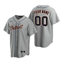 Youth Custom Nike Detroit Tigers Gray Game Authentic Stitched MLB Jersey