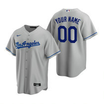 Youth Custom Nike Los Angeles Dodgers Gray Game Authentic Stitched MLB Jersey