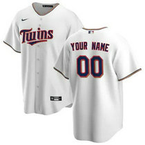 Youth Custom Nike Minnesota Twins White Game Authentic Stitched MLB jersey
