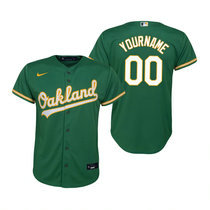 Youth Custom Nike Oakland Athletics Green Game Authentic Stitched MLB Jersey