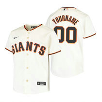 Youth Custom Nike San Francisco Giants Cream Game Authentic Stitched MLB Jersey