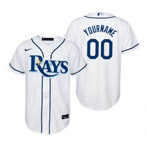 Youth Custom Nike Tampa Bay Rays White Game Authentic stitched MLB jersey