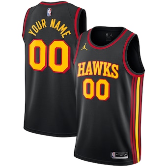Youth Customized Jordan Atlanta Hawks Black Authentic Stitched NBA jersey