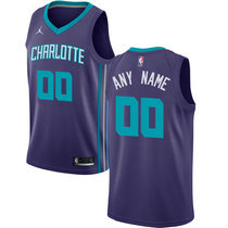 Youth Customized Jordan Charlotte Hornets Purple Authentic NBA Basketball Jersey