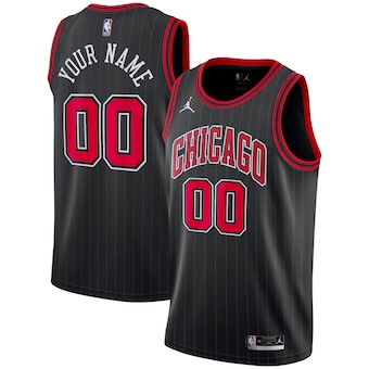 Youth Customized Jordan Chicago Bulls Black Authentic Stitched NBA jersey