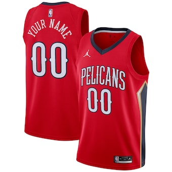 Youth Customized Jordan New Orleans Pelicans Red Authentic Stitched NBA jersey