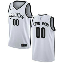 Youth Customized Nike Brooklyn Nets White Authentic Stitched NBA jersey