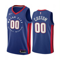 Youth Customized Nike Detroit Pistons Blue 2020-21 City Authentic Stitched NBA jersey