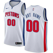 Youth Customized Nike Detroit Pistons White Authentic Stitched NBA jersey