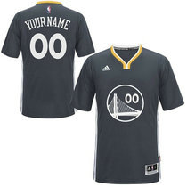 Youth Customized Nike Golden State Warriors Black Short Sleeve Authentic Stitched NBA jersey