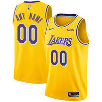 Youth Customized Nike Los Angeles Lakers Gold Authentic Stitched NBA jersey