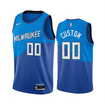 Youth Customized Nike Milwaukee Bucks Blue 2020-21 City Authentic Stitched NBA jersey