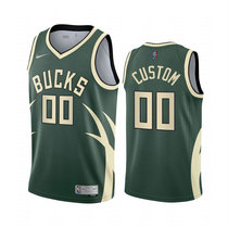 Youth Customized Nike Milwaukee Bucks Green 2020-21 City Authentic Stitched NBA jersey