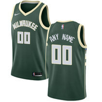 Youth Customized Nike Milwaukee Bucks Green Authentic Stitched NBA jersey
