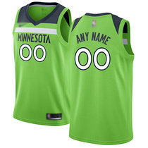 Youth Customized Nike Minnesota Timberwolves Green Authentic Stitched NBA jersey