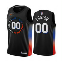 Youth Customized Nike New York Knicks Black 2020-21 City Authentic Stitched NBA jersey