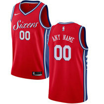Youth Customized Nike Philadelphia 76ers Red Authentic Stitched NBA jersey