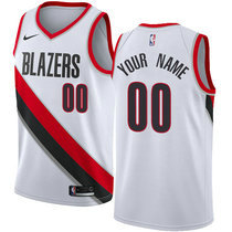 Youth Customized Nike Portland Trail Blazers White Authentic Stitched NBA jersey