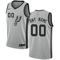 Youth Customized Nike San Antonio Spurs Grey Authentic Stitched NBA jersey