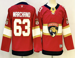 Youth Fanatics Florida Panthers #63 Brad Marchand Red Authentic Stitched NHL jersey