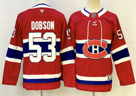 Youth Fanatics Montreal Canadiens #53 Noah Dobson Red Authentic Stitched NHL jersey