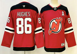 Youth Fanatics New Jersey Devils #86 Jack Hughes Red Authentic Stitched NHL jersey