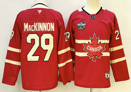 Youth Fanatics Canada #29 Nathan MacKinnon Red 2025 4 Nations Face-Off Premium Stitched Jersey