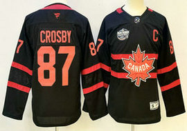 Youth Fanatics Canada #87 Sidney Crosby Black 2025 4 Nations Face-Off Premium Stitched Jersey